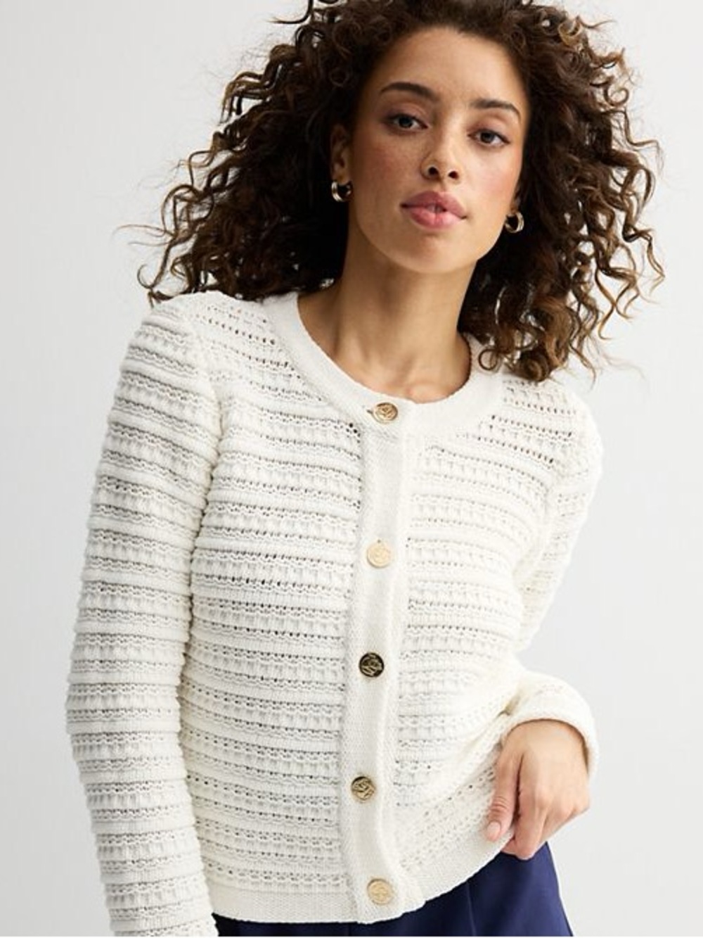 Draper James Women's Button Front Cardigan in white NWT | size large